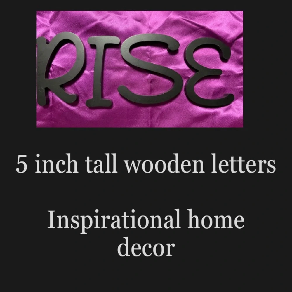 🧚🏻‍♀️ Wooden Wall Letters RISE 5 inches tall. Inspirational home decor black